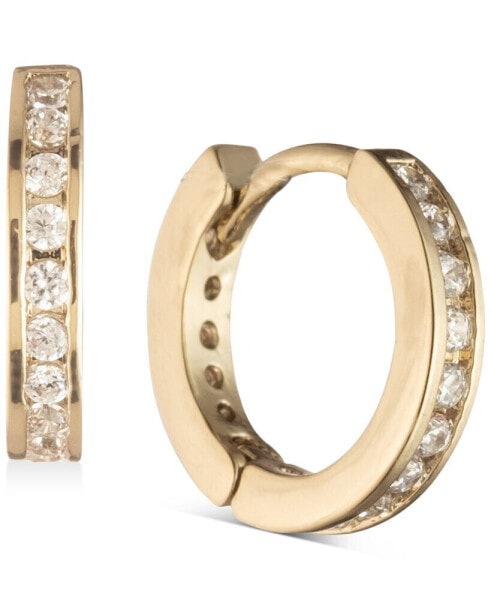 Gold-Tone Pavé Mini Huggie Hoop Earrings