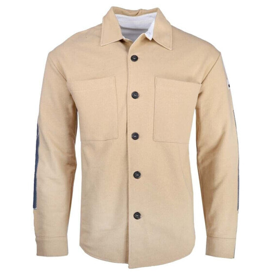 Diadora Reversible 2030 Collared Long Sleeve Button Up Shirt Mens Beige, White C