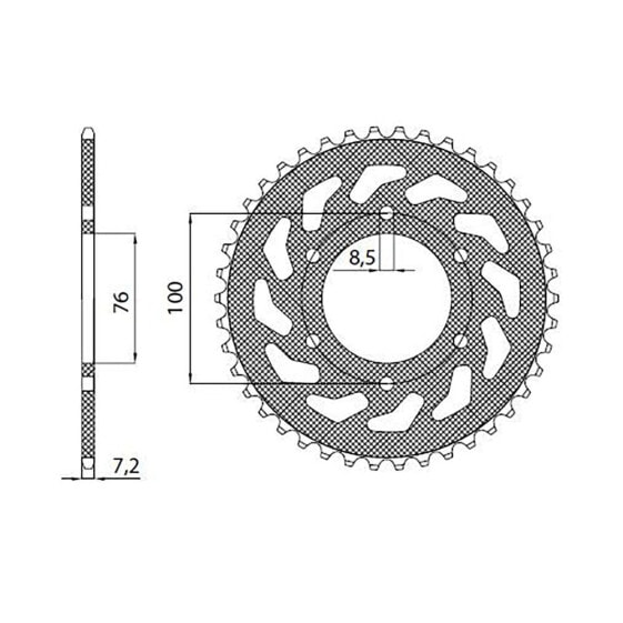 SUNSTAR SPROCKETS 428 Pitch 1-2221-48 Steel Rear Sprocket