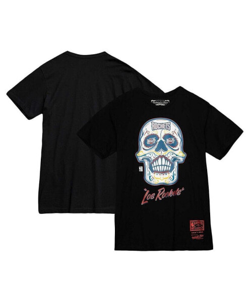 Men's Black Houston Rockets Hardwood Classics Sugar Skull Hometown T-shirt