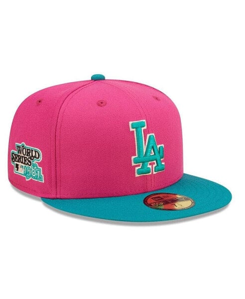 Men's Pink, Green Los Angeles Dodgers Cooperstown Collection 1981 World Series Passion Forest 59FIFTY Fitted Hat