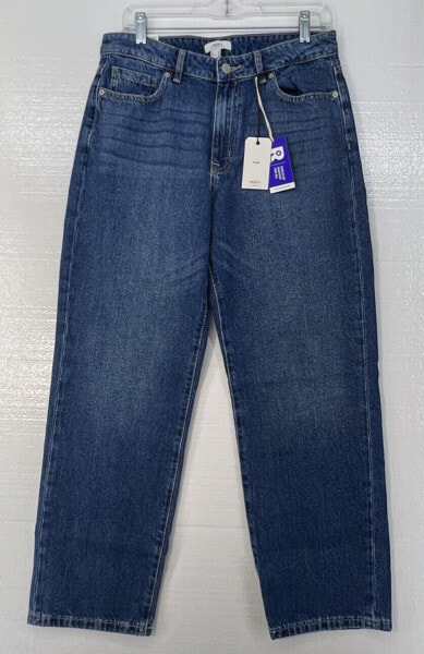 Forever 21 Premium Women's Dad Size 28 Jeans Mid Rise Relaxed Straight Leg Blue