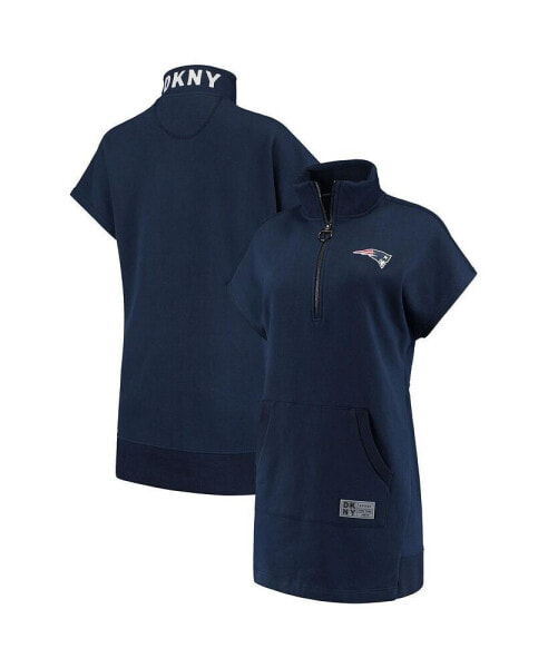 Women's Navy New England Patriots Naomi Quarter-Zip Sneaker Dress