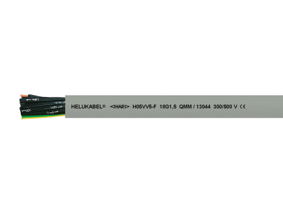 Helukabel H05VV5-F - Low voltage cable - Grey - Polyvinyl chloride (PVC) - Polyvinyl chloride (PVC) - Cooper - 5 G 0.5