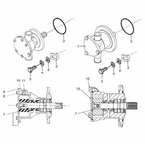 VETUS M4.15/17/35/45 Impeller Pump