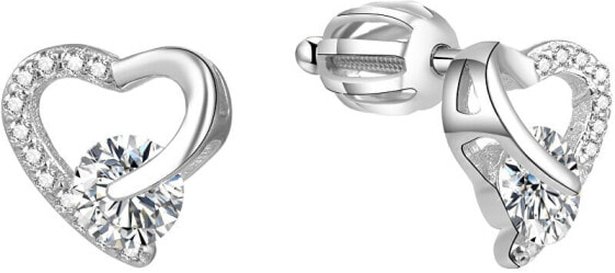 Silver heart earrings AGUP1538S