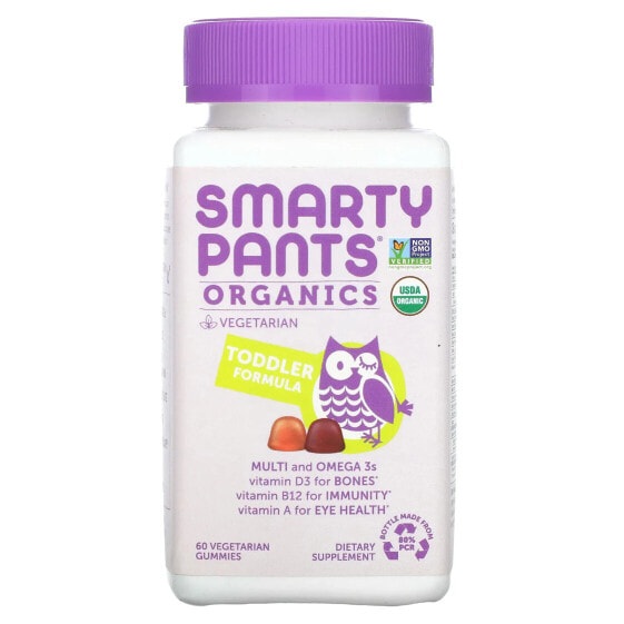 Детские витаминные жевательные мишки SMARTYPANTS Organics, Toddler Formula, вишня и смешанные ягоды, 60 шт.