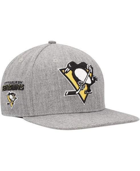Men's Gray Pittsburgh Penguins Classic Logo Snapback Hat