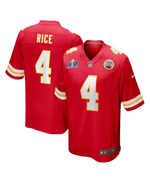 Men's Rashee Rice Red Kansas City Chiefs Super Bowl LVIII Game Jersey