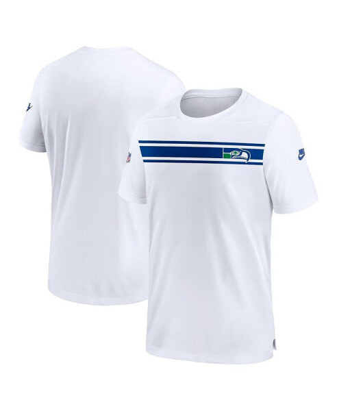 Men's White Seattle Seahawks Throwback Sideline Coaches Performance T-shirt