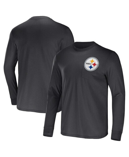 Men's NFL x Darius Rucker Collection by Black Pittsburgh Steelers Team Long Sleeve T-shirt