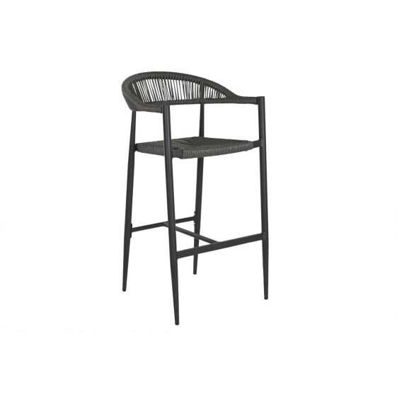 Барный стул Home ESPRIT Чёрный Темно-серый Алюминий Ротанг 52 x 55 x 105 см