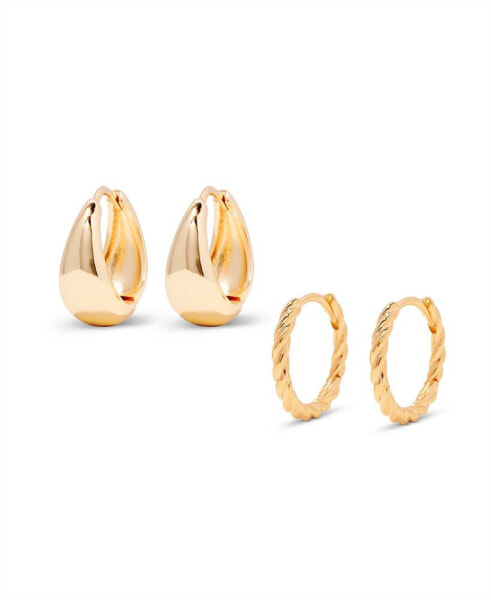 "14k Gold" Lottie Earring Set, 4 Piece