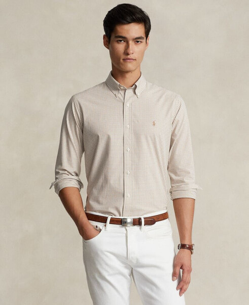 Men's Classic-Fit Striped Stretch Poplin Shirt