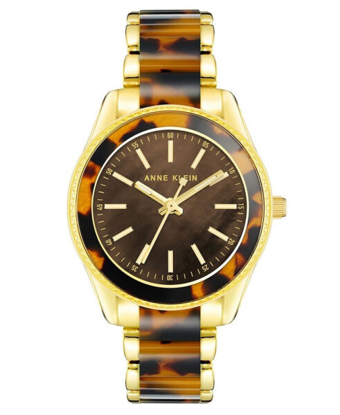 Часы Anne Klein Quartz Gold-Tone And Tortoise Acetate Watch