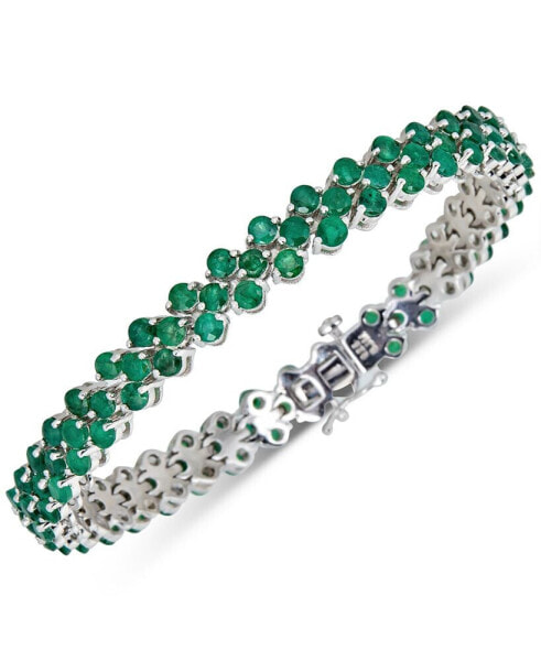 Sapphire Cluster Multirow Bracelet (11-1/10 ct. t.w.) in Sterling Silver (Also in Emerald)