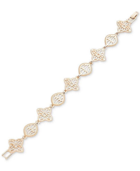 Gold-Tone Filigree Flex Foldover Bracelet