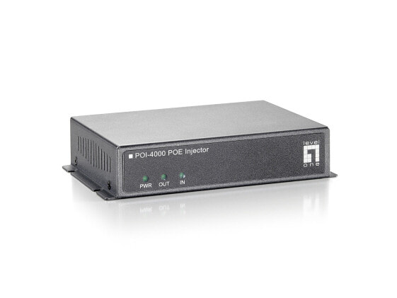 LevelOne PoE Injector - 56W - Fast Ethernet - 10,100 Mbit/s - 10/100BaseT(X) - IEEE 802.3x - IEEE 802.3x - Black