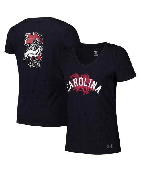 Women's Black South Carolina Gamecocks Logo V-Neck T-Shirt