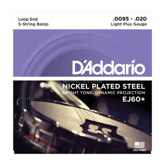 D'Addario J60 Nickel Light 5-String Banj o Strings, 9-20