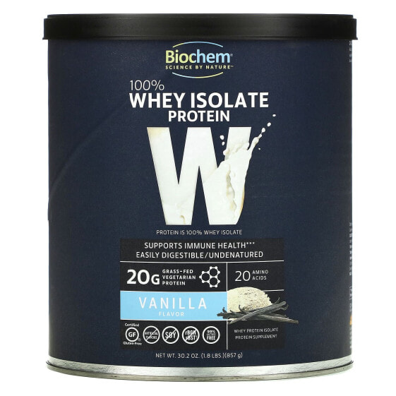 Протеин сывороточный Biochem 100% Whey Isolate, ваниль, 1,8 фунта (857 г)