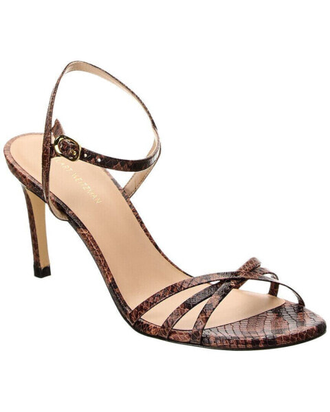 Stuart Weitzman Starla 80 Snake-Embossed Leather Sandal Women's