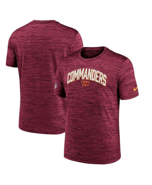 Men's Burgundy Washington Commanders Sideline Velocity Athletic Stack Performance T-shirt