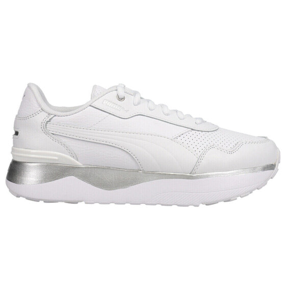 Puma R78 Voyage Premium Lace Up Womens Silver, White Sneakers Casual Shoes 3838