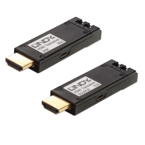 Lindy 300m Fibre Optic HDMI 2.0 10.2G Extender - 3840 x 2160 pixels - AV transmitter & receiver - 300 m - Black