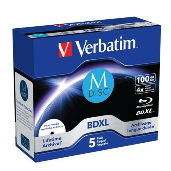 Blu-Ray BD-R Printable Verbatim M-DISC 5 штук 4x