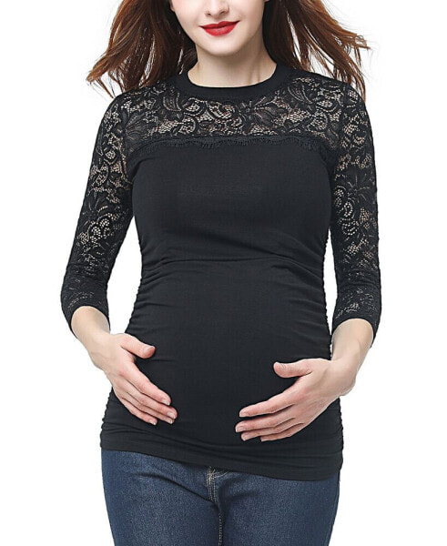 Maternity Peyton Lace Trim Top