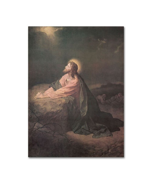 Heinrich Hofmann 'Christ in the Garden of Gethsemane' Canvas Art - 19" x 14" x 2"