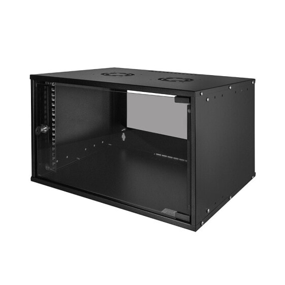 LogiLink W06C55B - Wall mounted rack - 6U - 40 kg - 10 kg - Black