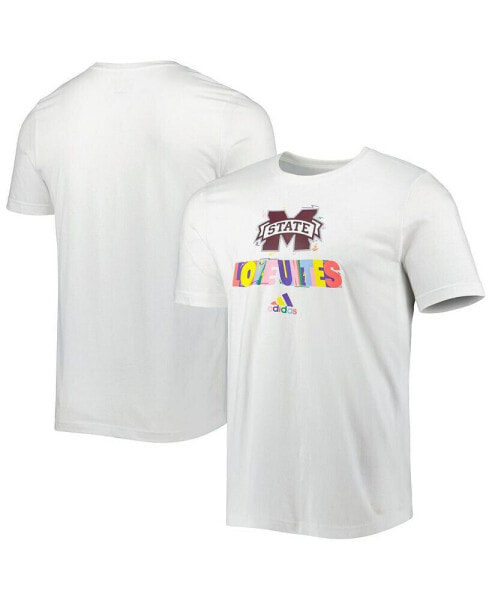 Футболка adidas Мужская белая Футболка Mississippi State Bulldogs Pride