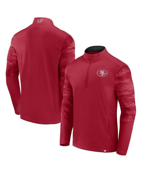 Men's Scarlet San Francisco 49ers Ringer Quarter-Zip Jacket