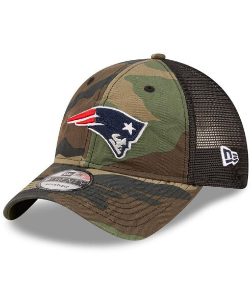 Men's Camo, Black New England Patriots Basic 9Twenty Trucker Snapback Hat