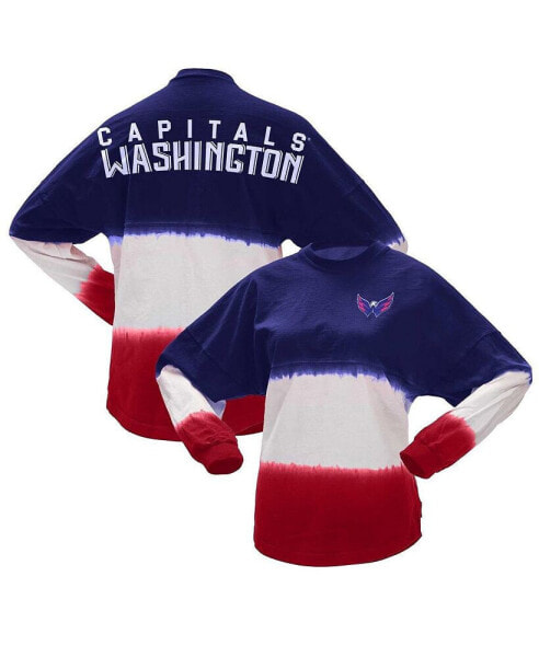 Women's Navy, Red Washington Capitals Ombre Long Sleeve T-shirt