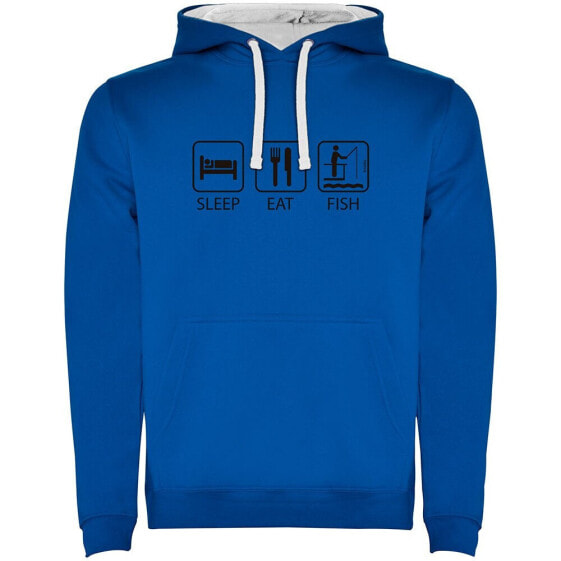 KRUSKIS Sleep Eat And Fish Two-Colour hoodie