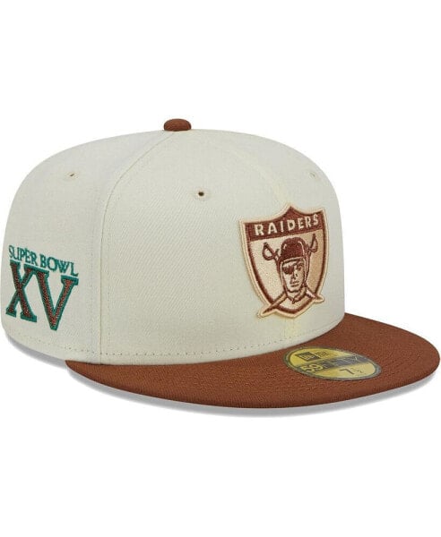 Men's Cream, Burnt Orange Las Vegas Raiders City Icon 59FIFTY Fitted Hat