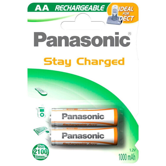 PANASONIC 1x2 NiMH Mignon AA 1000mAh Ready To Use DECT Batteries