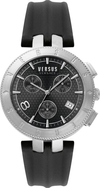 Versus by Versace Herren Armbanduhr Logo 44 mm Armband Leder VSP762818