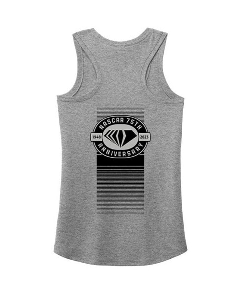 Women's Heather Gray NASCAR 75th Anniversary Racerback Tank Top