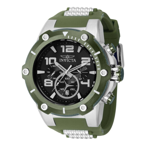 Invicta 40898 Men's Speedway Black Dial Two Tone Strap Watch LIGHT GREEN