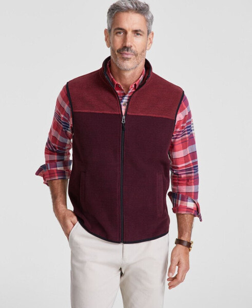 Men's Colorblocked Fleece Vest, Created for Macy's