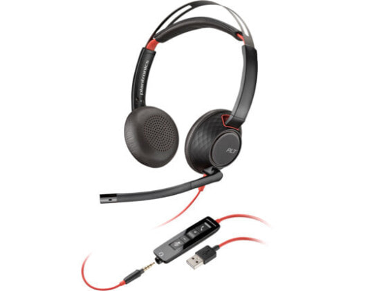HP POLY Blackwire C5220 USB-A-Headset, Kabelgebunden, Büro/Callcenter, 20 - 20000 Hz, 164,2 g, Kopfhörer, Schwarz