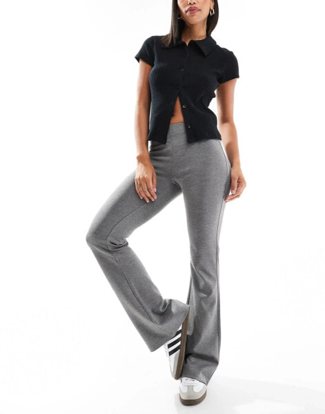 ONLY high waisted flared trousers in grey melange