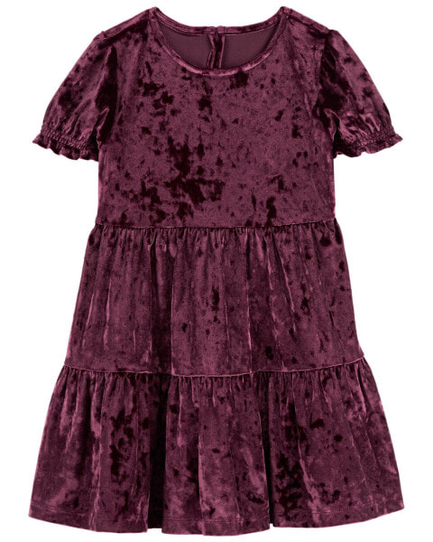 Toddler Velour Puff Sleeve Dress 3T