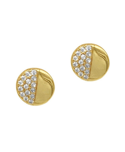 Half Disc Studs Earrings