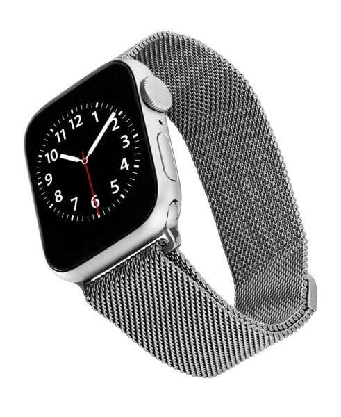 Silver-Tone Stainless Steel Mesh Band Compatible with 38/40/41mm Apple Watch