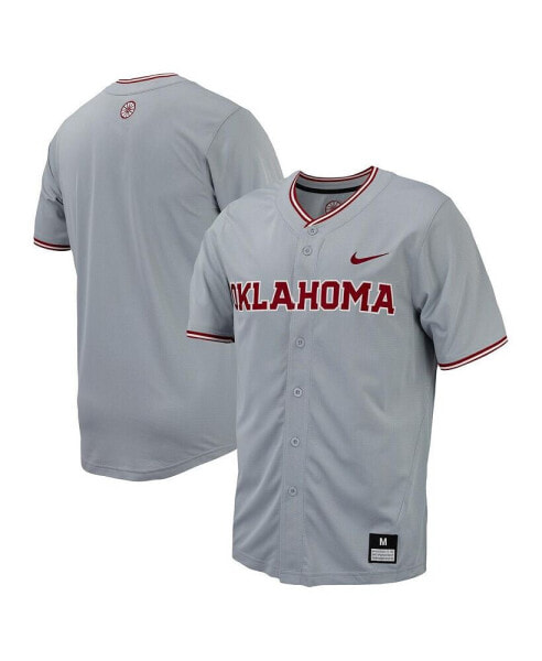 Men's Gray Oklahoma Sooners Replica Full-Button Baseball Jersey